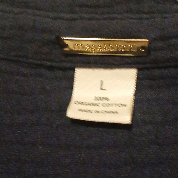 Magaschoni Shirt Womens Gauze Button Down Roll Up Sleeves Size L - Picture 5 of 9